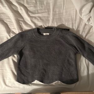 Aritzia crop scallop sweater.